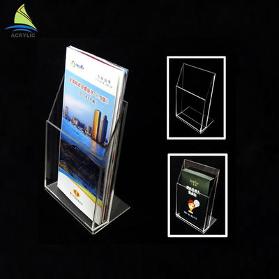 काउंटर टॉप एक्रिलिक ब्रोशर धारक प्लास्टिक पैम्फलेट धारक रेशम स्क्रीन प्रिंटिंग