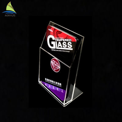 काउंटर टॉप एक्रिलिक ब्रोशर धारक प्लास्टिक पैम्फलेट धारक रेशम स्क्रीन प्रिंटिंग