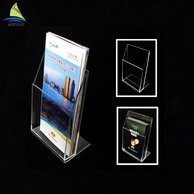 काउंटर टॉप एक्रिलिक ब्रोशर धारक प्लास्टिक पैम्फलेट धारक रेशम स्क्रीन प्रिंटिंग