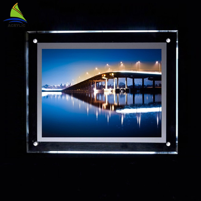 सजावटी साफ़ एक्रिलिक एलईडी लाइट बॉक्स 4x6 4x5 5x7 एक्रिलिक पिक्चर फ्रेम