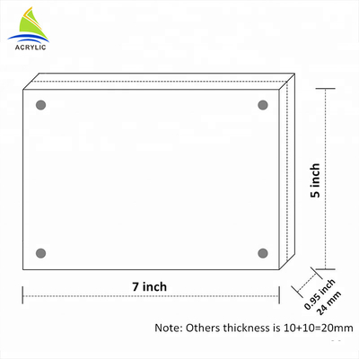 फैशन चुंबक साफ़ एक्रिलिक फोटो फ्रेम्स दीवार माउंट Flatness स्क्वायर आकार