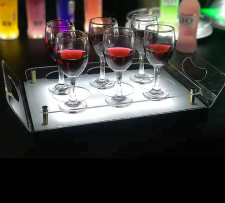 भंडारण के लिए एक्रिलिक एलईडी बार शेल्फ एलईडी शराब शेल्फ प्रदर्शन स्टैंड ट्रे