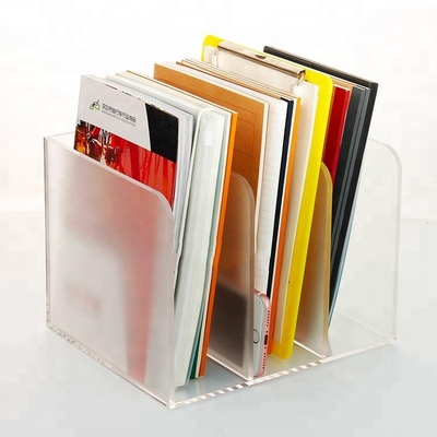 Plexiglass एक्रिलिक ब्रोशर धारकों OEM डिजाइन एक्रिलिक बुक केस रेशम स्क्रीन प्रिंटिंग