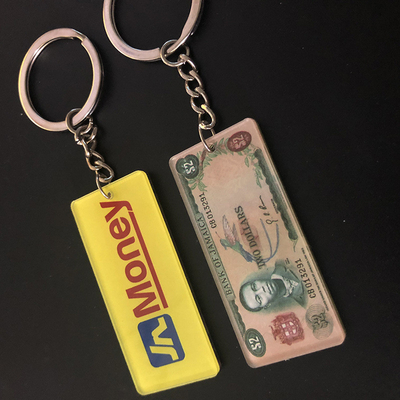 फैशन उपहार कस्टम ऐक्रेलिक Keychains विज्ञापन उपहार के लिए साफ करने के लिए आसान है