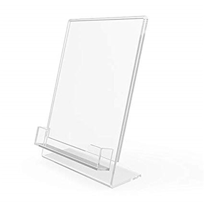 5 &quot;एक्स 7&quot; लूसाइट Plexiglass एक्रिलिक Slanted सम्मिलित करें व्यवसाय कार्ड पॉकेट के साथ साइन धारक