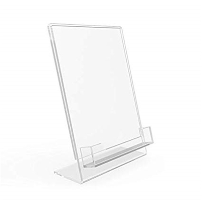 5 &quot;एक्स 7&quot; लूसाइट Plexiglass एक्रिलिक Slanted सम्मिलित करें व्यवसाय कार्ड पॉकेट के साथ साइन धारक